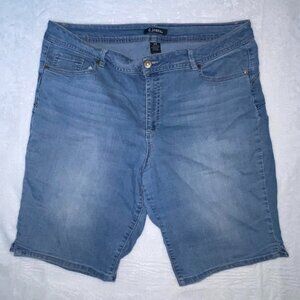 D.Jeans Bermuda Short Women 36x10 Size 18W Blue Denim Regular Fit Pockets